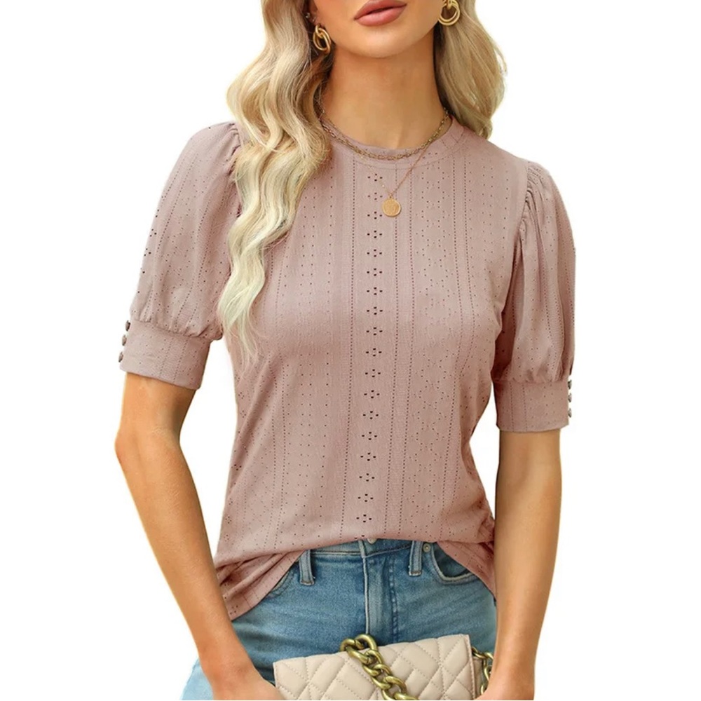 Dusty rose short sleeve casual women’s top